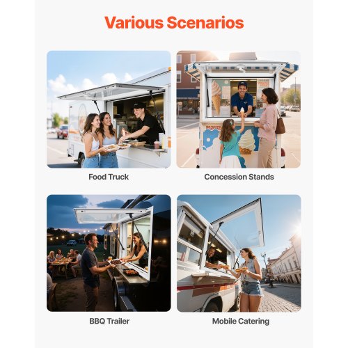 Concession Window 36x24 in Aluminum Alloy Service Window for Food Truck