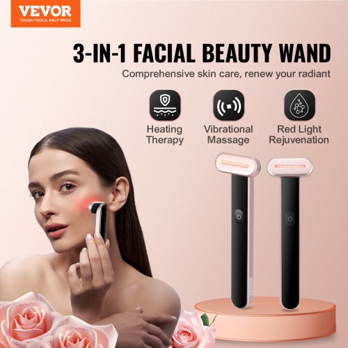 Red Light Therapy Wand for Face and Neck 3in1 LED Facial Wand Red Light