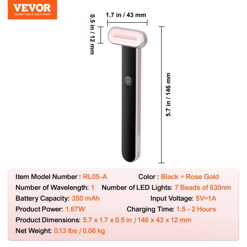 Red Light Therapy Wand for Face and Neck 3in1 LED Facial Wand Red Light