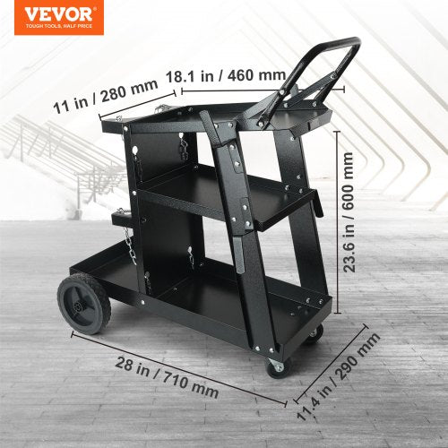 Welding Cart 3Tier Welder Cart Heavy Duty with 400 Lbs Weight Capacity