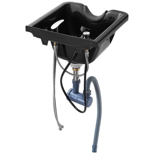 Shampoo Bowl Sink Black ABS Plastic Salon and Spa Hair Sink Beauty Salon