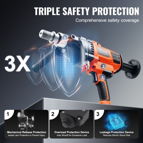 Core Drill Machine 0863in Drilling Diameter Handheld Diamond Core Drill