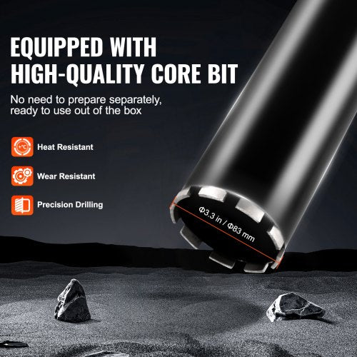 Core Drill Machine 0863in Drilling Diameter Handheld Diamond Core Drill