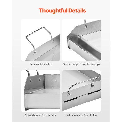 Stainless Steel Griddle 17x13 inch Universal Flat Top Rectangular Plate