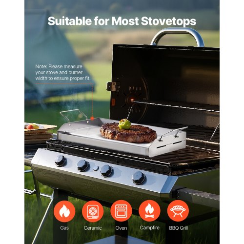 Stainless Steel Griddle 17x13 inch Universal Flat Top Rectangular Plate