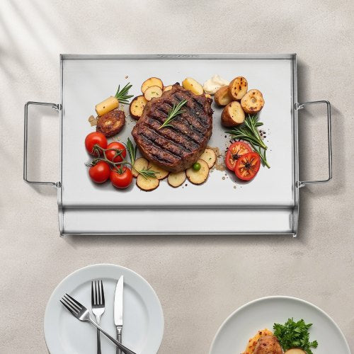 Stainless Steel Griddle 17x13 inch Universal Flat Top Rectangular Plate