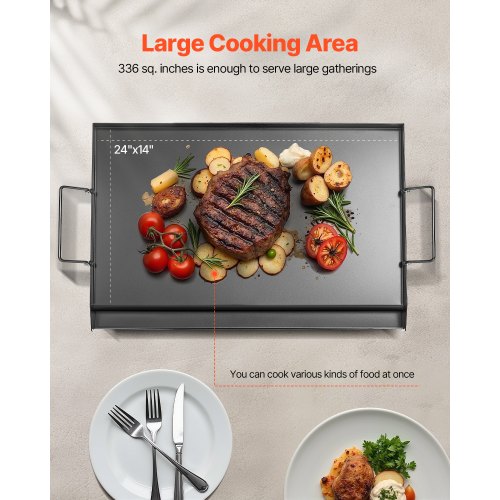 Carbon Steel Griddle 24x16 inch Universal Flat Top Rectangular Plate Gas