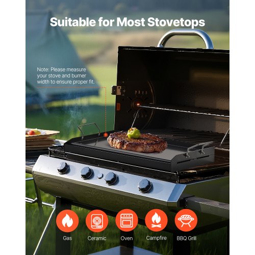 Carbon Steel Griddle 24x16 inch Universal Flat Top Rectangular Plate Gas