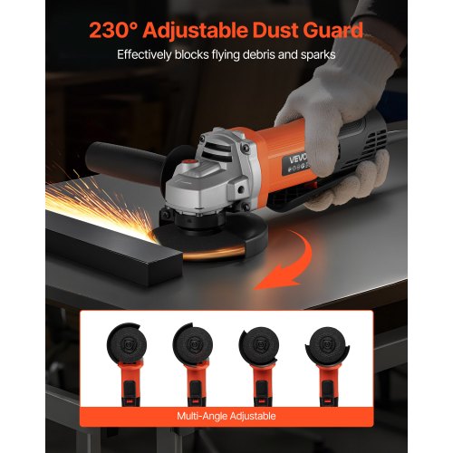 Angle Grinder 412 Electric Grinder Power Tool 8Amps 12000RPM HighSpeed