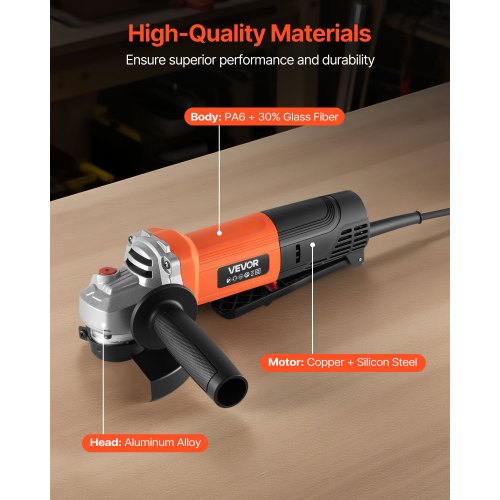 Angle Grinder 412 Electric Grinder Power Tool 8Amps 12000RPM HighSpeed