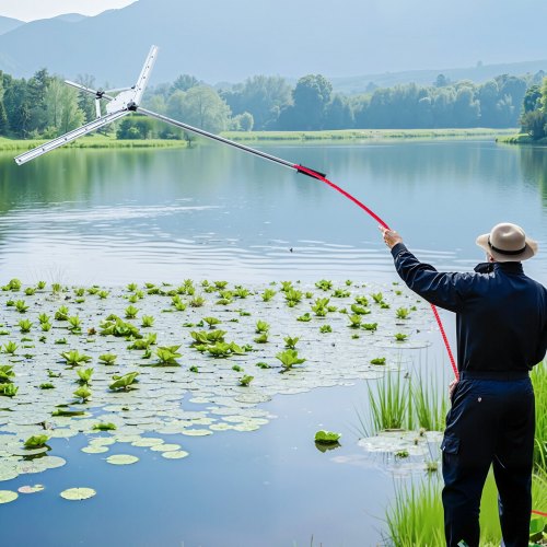 Lake Weed Cutter Pond Aquatic Plant Cutting Tool with 48 in Max Cut Width