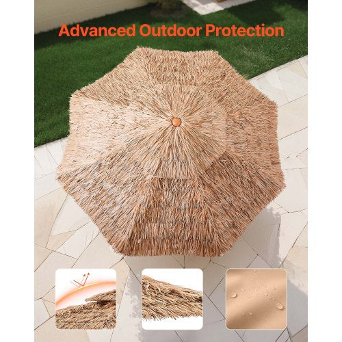 Tiki Umbrella 9 ft Thatched Patio Umbrella with Tilt 2Tier Hawaiian Style