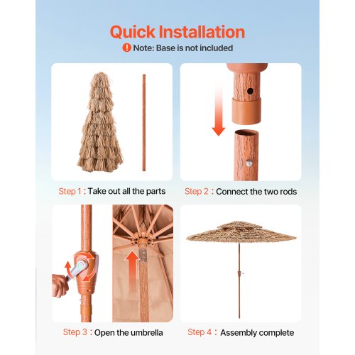 Tiki Umbrella 9 ft Thatched Patio Umbrella with Tilt 2Tier Hawaiian Style