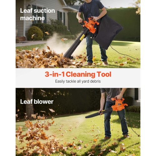 Electric Leaf Blower 12 Amp 250 MPH 400 CFM 3 in 1 Handheld Blower