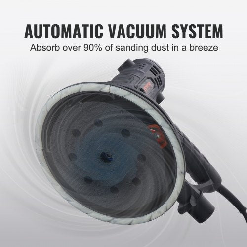 Drywall Sander 800W Brush Motor 12002300RPM Variable Speed Auto Vacuum