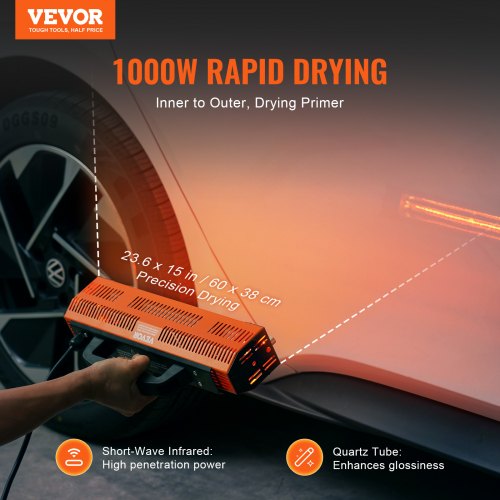 Infrared Curing Lamp 1000W High Power Handheld Auto Heating Car Curing