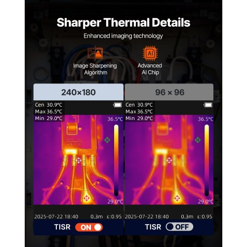 Thermal Camera Tisr Super Resolution 240X180 Imaging With 2Mp Visual 96X96 Ir