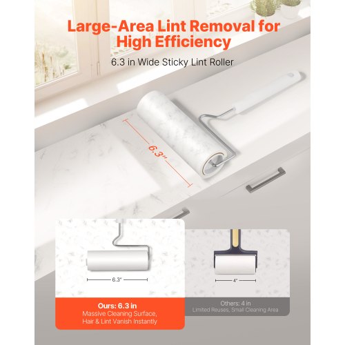 Sticky Lint Roller 3 Pack Large Pet Hair Rollers Remover Set 270 Sheets