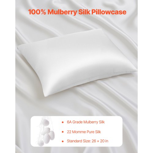 Silk Pillowcase 100 Pure Mulberry Silk Pillow Case 26 in x 20 in Standard