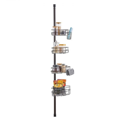 Shower Corner Caddy Tension Pole 56 to 114 High MultiFunctional Shower