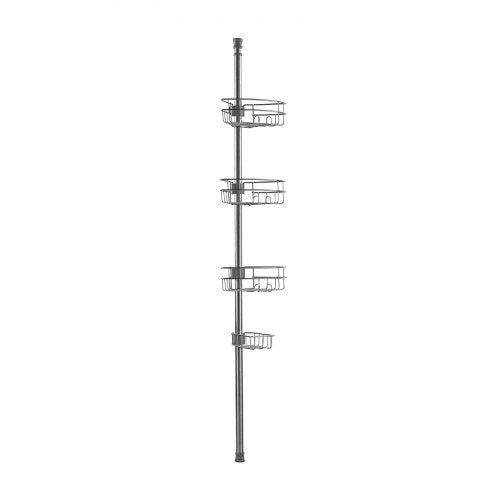 Shower Corner Caddy Tension Pole 39 to 125 High MultiFunctional Shower