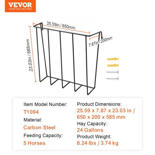 Livestock Hay Feeder 24 Gallons Large Capacity HeavyDuty Steel Goat Hay