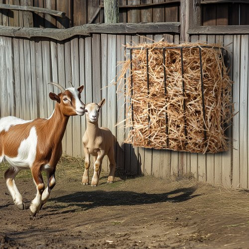 Livestock Hay Feeder 24 Gallons Large Capacity HeavyDuty Steel Goat Hay