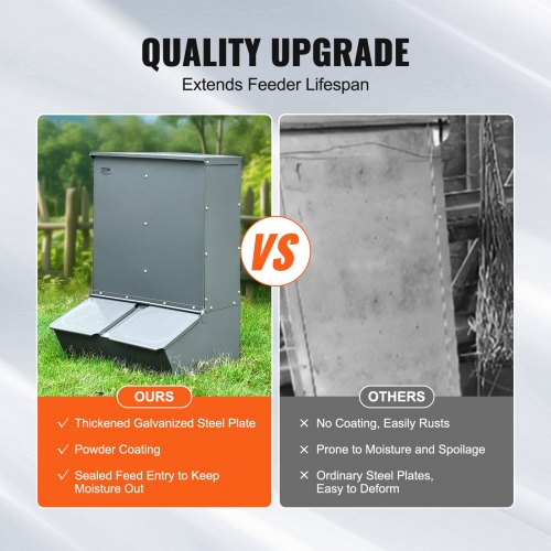 Hog Feeder 37 Bushel Capacity Double Door Pig Feeder Heavy Duty Steel