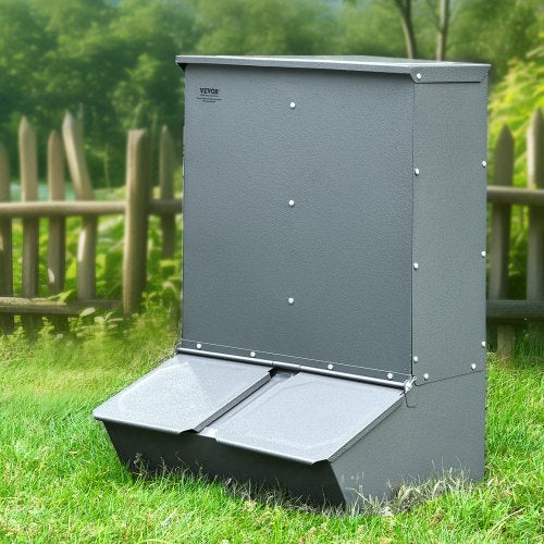 Hog Feeder 37 Bushel Capacity Double Door Pig Feeder Heavy Duty Steel