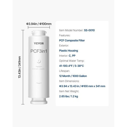 PCF Replace Filter 6layer PCF Composite Water Filter Replacement PCF