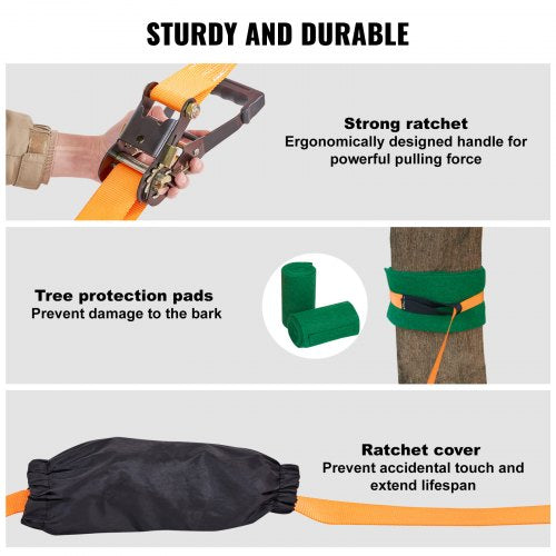 Slackline Kit with Training Line 60 ft Backyard Slack Line Equipment Easy