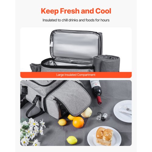 Picnic Backpack Beach Picnic Backpack Bag for 4 Person with Insulated