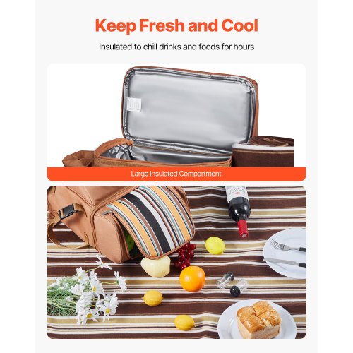 Picnic Backpack Beach Picnic Backpack Bag for 4 Person with Insulated