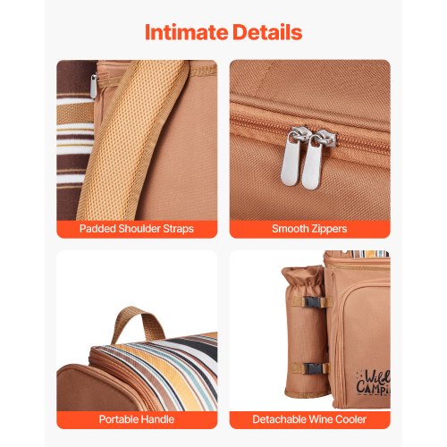 Picnic Backpack Beach Picnic Backpack Bag for 4 Person with Insulated