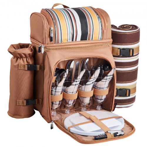 Picnic Backpack Beach Picnic Backpack Bag for 4 Person with Insulated