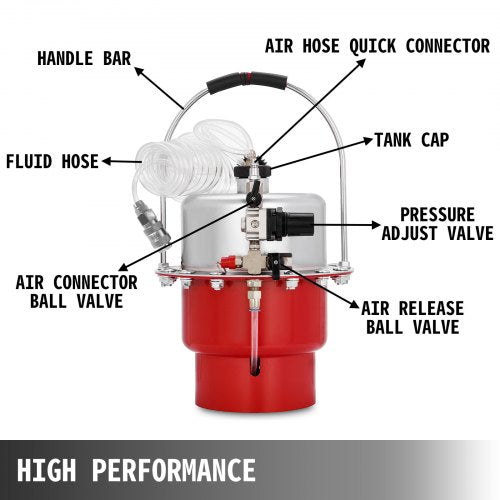 Pneumatic Air Pressure Bleeder Tool Kit Brake Bleeding Garage Workshop