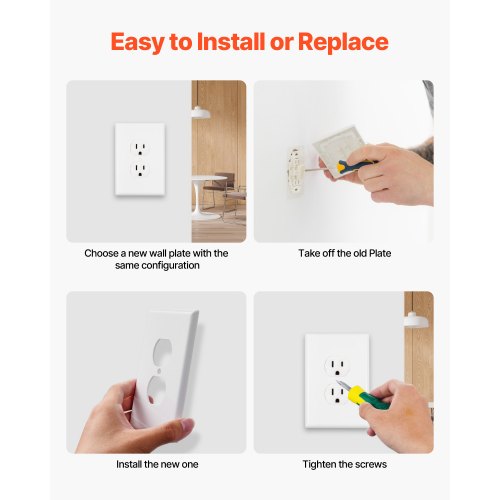 1Gang Duplex Outlet Covers 10 Pack Standard Size Wall Outlet Cover