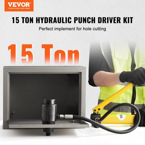 Hydraulic Knockout Punch Kit 15 Ton 12 to 4 Conduit Hole Cutter Set KO
