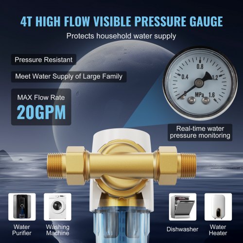 Spin Down Filter 40 Micron Whole House Sediment Filter for Well Water 34