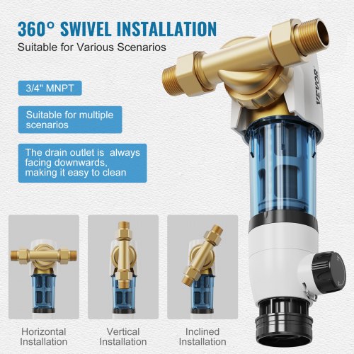 Spin Down Filter 40 Micron Whole House Sediment Filter for Well Water 34