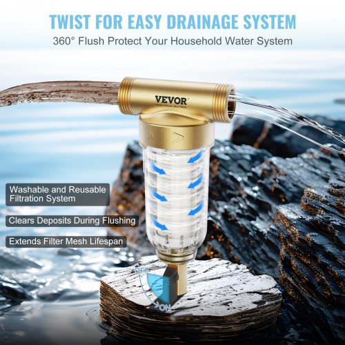 Spin Down Filter 40 Micron Whole House Sediment Filter for Well Water 34