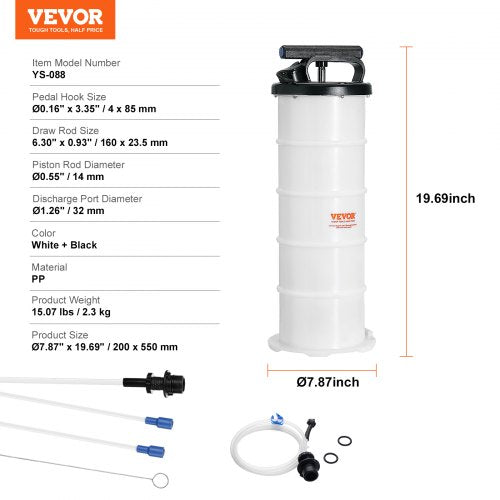 Fluid Extractor 174 Gallons 6.5 Liters Manual HandOperated Oil Changer