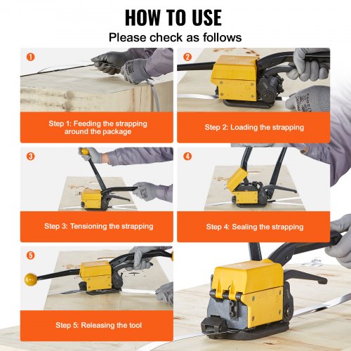 Steel Strapping Tool for 1234 Width 3in1 Tensioner Crimper