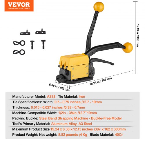 Steel Strapping Tool for 1234 Width 3in1 Tensioner Crimper