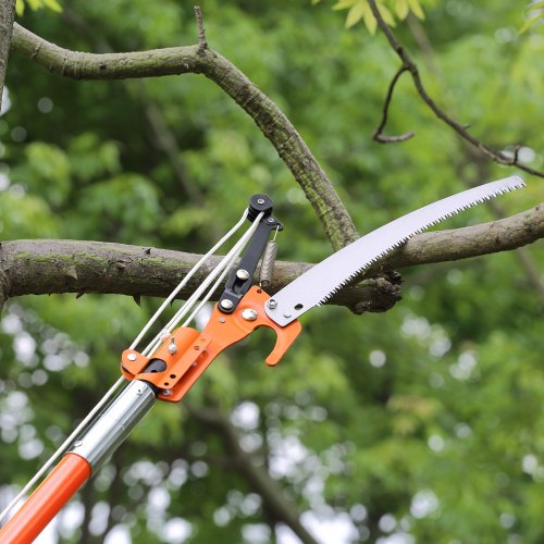 Manual Pole Saw 7327 ft Extendable Tree Pruner Sharp Steel Blade and Scissors