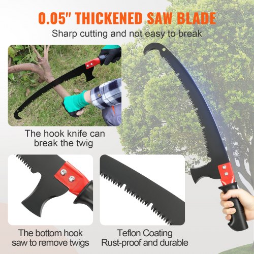 Manual Pole Saw 4920 ft Extendable Tree Pruner Sharp Steel Blade for High