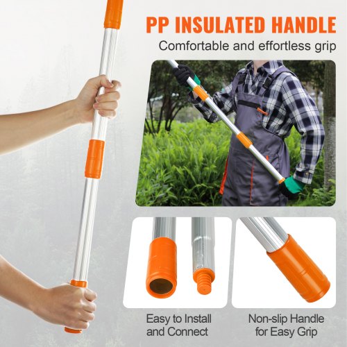 Manual Pole Saw4698 ft Extendable Tree Pruner Sharp Steel Blade for High