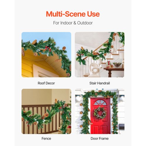 Christmas Garland 9Ft Artificial Christmas Garland with Light String Faux