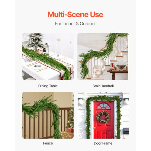Christmas Garland 5FT Realistic Norfolk Pine Garland Evergreen Real Touch