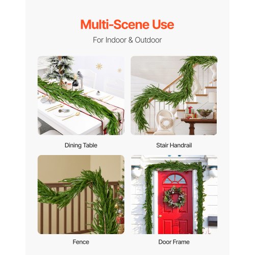 Christmas Garland 6FT Realistic Norfolk Pine Garland Evergreen Real Touch